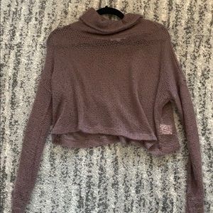 cropped see-through turtle neck